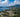 Aerial view of Portsmouth and Cabrits Peninsula with forested mountains and Caribbean coastline, Dominica